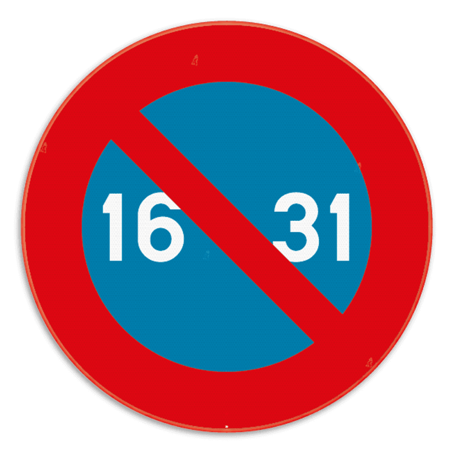 Bord E7 parkeerverbod tweede helft van de maand