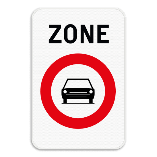 Zonebord ZC5 verboden voor motorvoertuigen